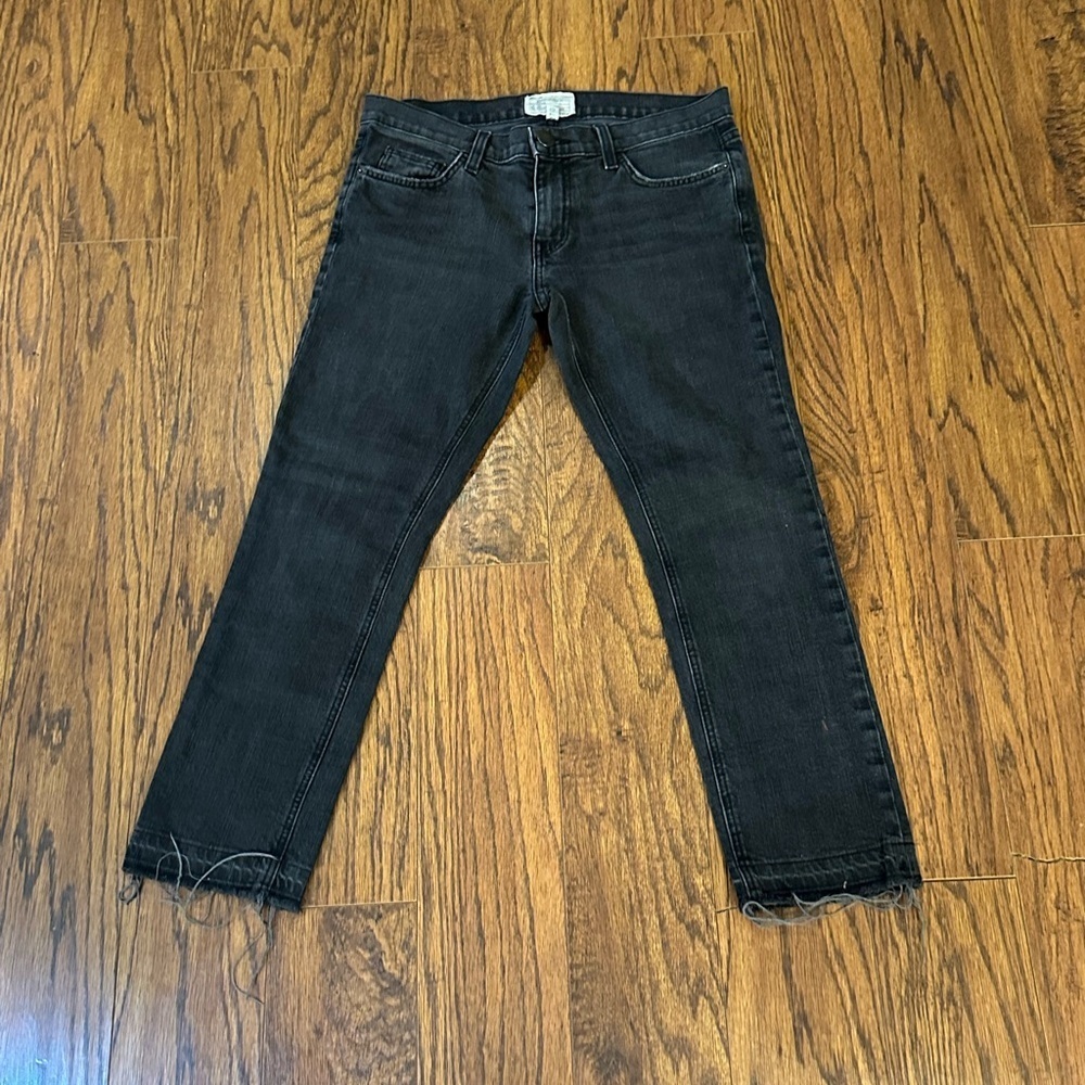 Current/Elliott Black Cropped Jeans Ankle Length
